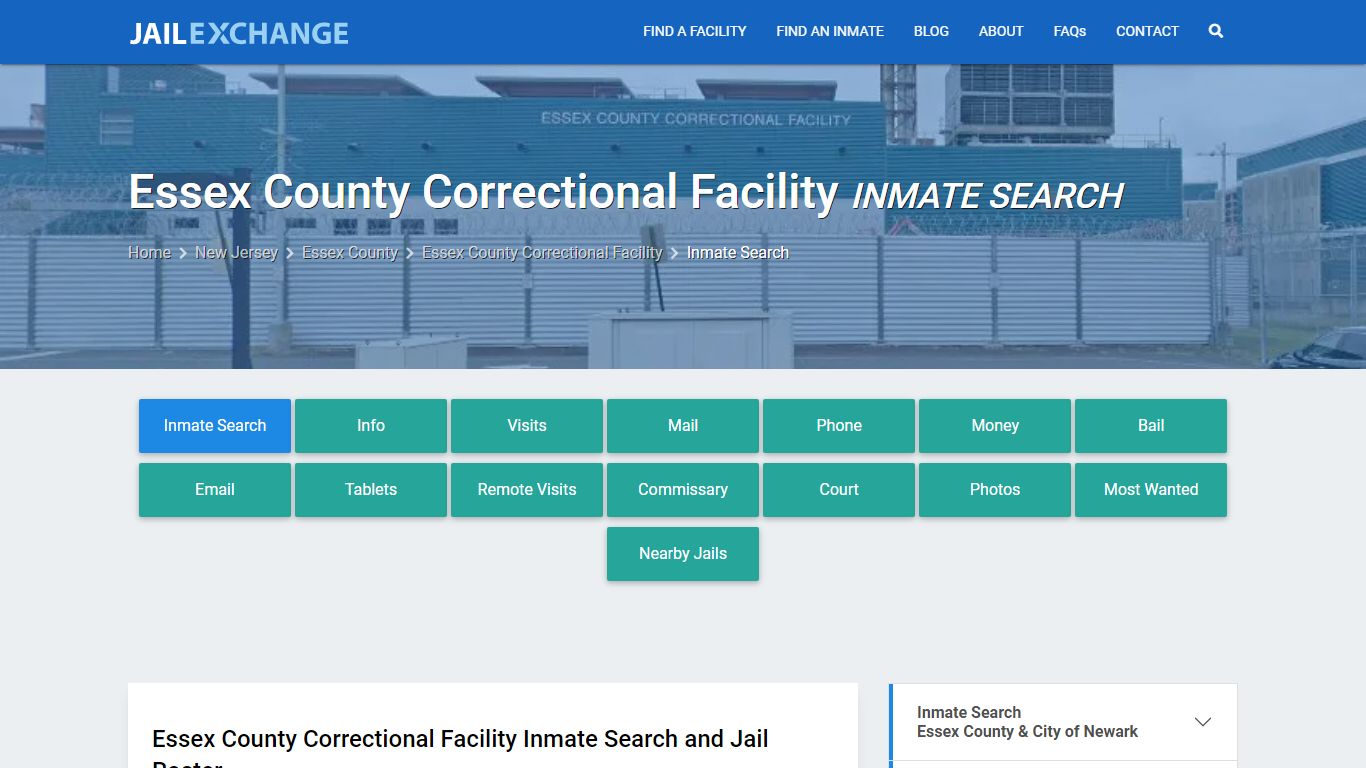 Essex County Correctional Facility Inmate Search - Jail Exchange